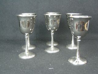 Set of 6 Silver plated wine goblets,  1 Silver plate on Brass Wine Goblet 3