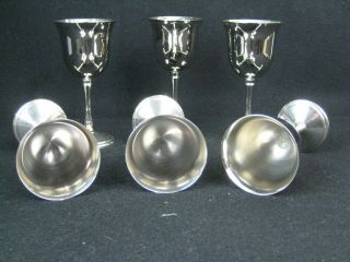 Set of 6 Silver plated wine goblets,  1 Silver plate on Brass Wine Goblet 4