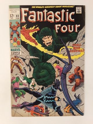 Fantastic Four 83 (fn,  6.  5) 1969 Jack Kirby Cover & Art; Inhumans Appearance