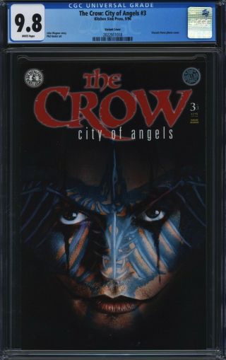 The Crow: City Of Angels 3 Cgc 9.  8 Hester Vincent Perez Variant Photo Cover