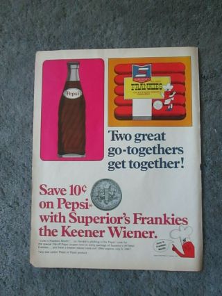 Pepsi & Keener Weiners " Two Great Go Togethers " Ad 60 
