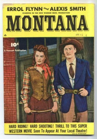 Fawcett Movie Comic 4 " Montana " Golden Age - Fawcett Comic Vg/fn {randy 