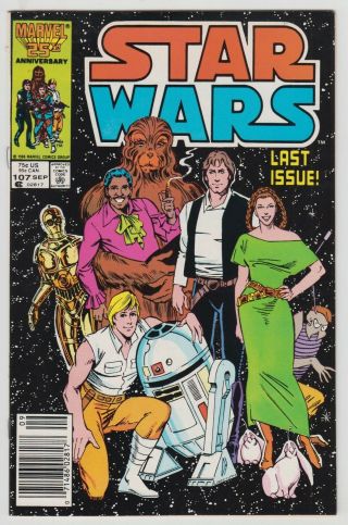 Star Wars 107,  Cynthia Martin,  Elaine Lee,  Last Issue,  Marvel 1986 F/vf