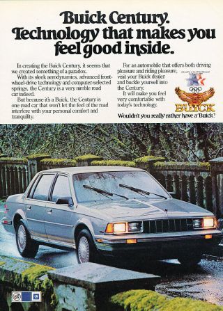 1984 Buick Century - 4 - Door Sedan - Classic Vintage Advertisement Ad D05