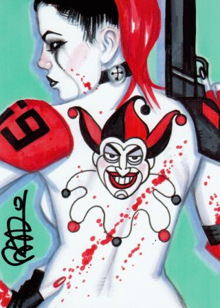 Harley Quinn Print 2,  Art By Scott Blair (5x7) - Comic Art