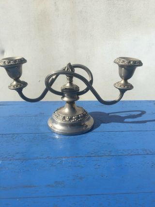 Vintage Twin Light Silver Plated Candelabra.