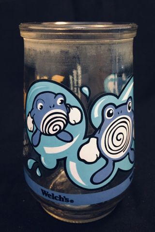 Welch ' s Glass Jelly Jar 61 Poliwhirl Pokemon Nintendo Cup 2