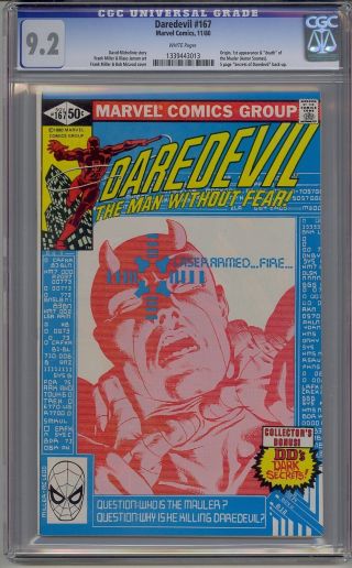 Daredevil 167 Cgc 9.  2 White Pages