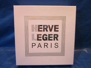 Herve Leger Paris Large Gift Box 9 X 9 X 3 Inches With Lid With Bling Lettering