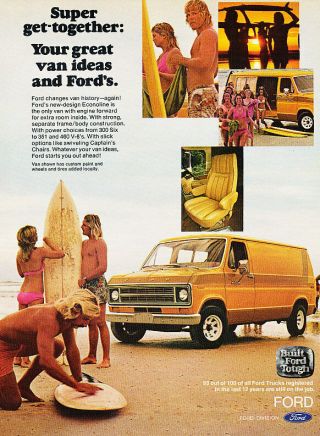 1976 Ford Van - Beach - Classic Vintage Advertisement Ad D82