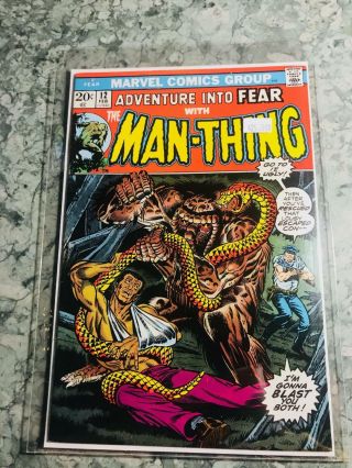 The Man - Thing 12 Adventure Into Fear Vintage Comic Book Key B2 - 163