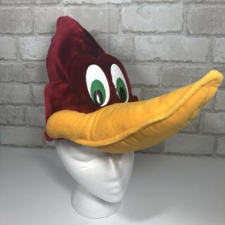 Euc Vintage Woody Woodpecker Head Costume Plush Furry Universal Studios Hat Cap