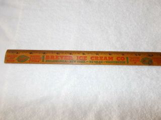 Vintage Breyer Ice Cream Co.  Wood Advertising Ruler