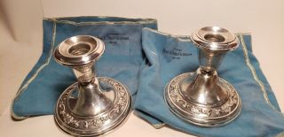 2 Antique Sterling Silver Candlesticks - Gorham - Weighted Bases - 4 In - 1129 - Nr