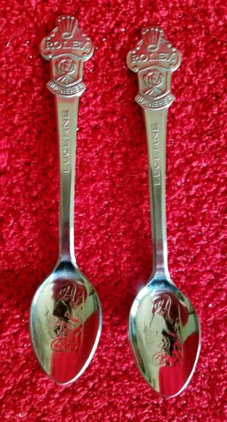 (2) Rolex Bucherer Silverplate Souvenir Spoons - Lucerne