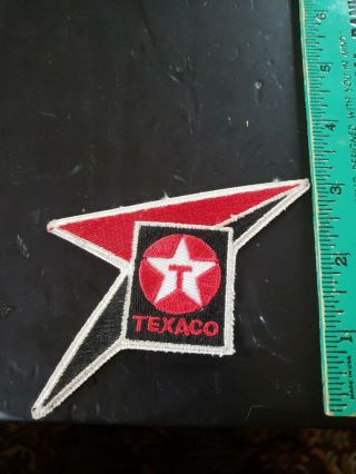 Vintage Attendant Texaco Gasoline Oil Embroidered Patch Black/Red Arrow 2.  75x4 