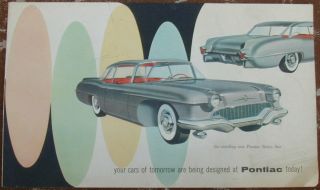 Old Sales Brochure 1955 Pontiac Strato Star Dream Car V - 8 Very Rare