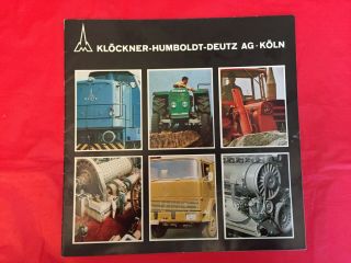 1968 Klockner - Humboldt - Deutz Tractor Truck Bus Excavator Dealer Sales Brochure