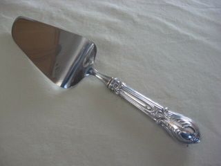 Vintage Cake Cutter / Server Sterling Handle Scroll Pattern / Stainless Blade