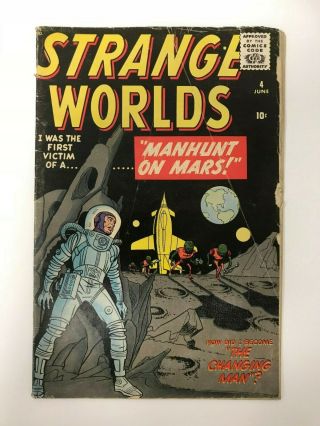 Strange Worlds 4 Gd,  /2.  5 Sci - Fi Cover Jack Kirby Cover L@@k
