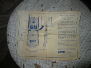 Texaco Fire Engine Buddy L Asssembly Instructions Only 50 