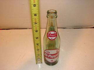 Vintage Dr Pepper Soda Pop Beverage Bottle Glass 6 1/2 Oz 10 - 2 - 4 8 1/4 In Tall