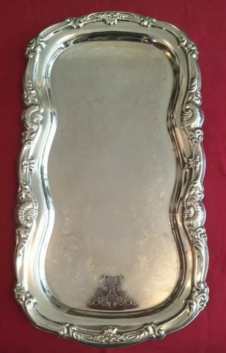 Vintage Silver Plated Tray (17” X 9”)