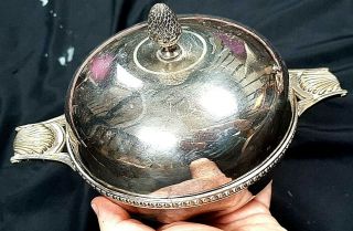Large Impressive Antique Victorian French Silver Plated Egg Warmer Phenix C1870