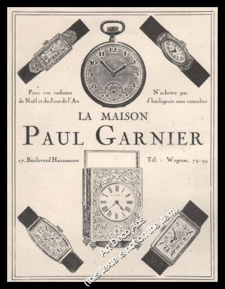 1925 Watches Paul Garnier Wrist Watches Jewelry Watches Vintage Print Ad - Z1