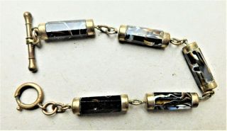 C1910 Glass Pocket Watch Chain Bracelet Vintage Antique