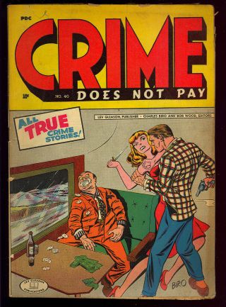Crime Does Not Pay 40 Golden Age Lev Gleason Comic 1945 Gd - Vg