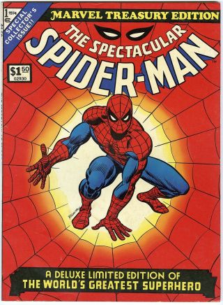 Marvel Treasury Edition 1 Vf/nm 9.  0 White Pages Spider - Man 1974
