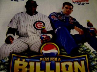2004 Pepsi Print Ad - Jeff Gordon - Sammy Sosa Chicago Cubs - 8.  5 x 11 