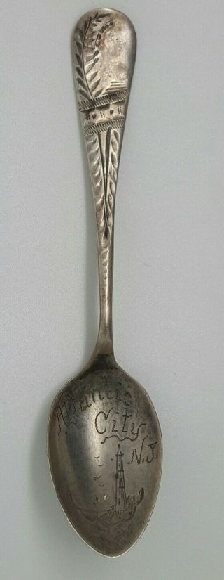 Antique Sterling Silver Souvenir Spoon Atlantic City Nj