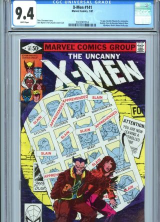 X - Men 141 Cgc 9.  4 White Pages Wolverine Byrne Art 1st Rachel (phoenix Ii) 1981