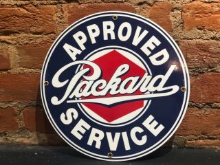 Packard Approved Service Sign Vintage Steel 11 3/4 "