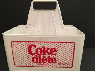 Vintage 1970 ' s Diet Coke White Plastic 6 Pack Carrier Canada French Advertising 3