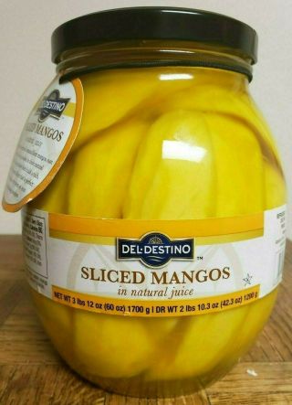 Del Destino Sliced Mangos In Natural Juice 3lbs 12 Oz Jar