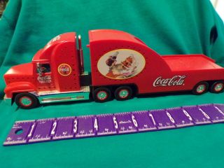 Coca - Cola Holiday Carrier Semi Truck Trailer Toy Vintage 2000