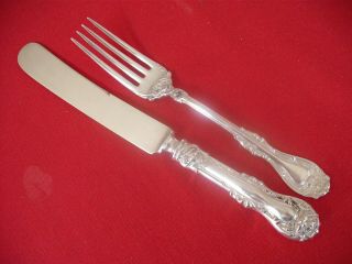 Vintage Rogers Oneida Silverplate Dinner Knife & Fork,  1901 Hanover 0