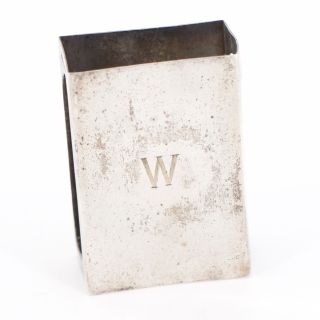 Vtg Sterling Silver Webster Engraved Monogram Initial " W " Matchbook Case - 9.  5g