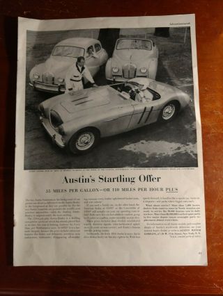 Vintage Austin Healey Jackie Cooper Print Ad