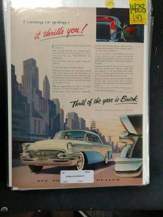Vintage 1955 Buick Automobile Print Ad Coming Or Going - It Thrills You