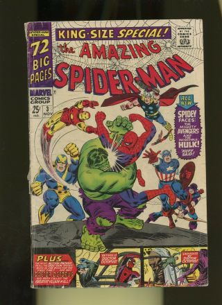 Spider - Man Annual 3 Gd/vg 3.  0 1 Book Marvel Avengers 1966 Daredevil