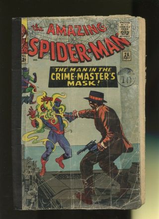 Spider - Man 26 Pr 0.  5 1 Book Marvel,  1st Crime Master 1965,  Lee & Ditko