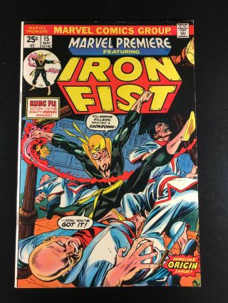 Marvel Premiere 15 Iron Fist Marvel 5/74 1st App Origin Iron Fist Daniel Rand A0