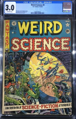 Weird Science 9 - Ec Comics - Cgc Graded 3.  0 Ow -