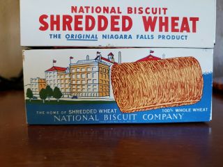 Nabisco National Biscuit Shredded Wheat Vintage Tin Metal Recipe Box 1973