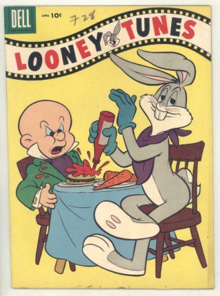 April 1956 Looney Tunes 174 Comic Book Ketchup Mess Up Cover.  Fine