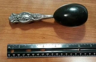 Vintage Empire Art Silver Darning Egg With Art Nouveau Silver Handle